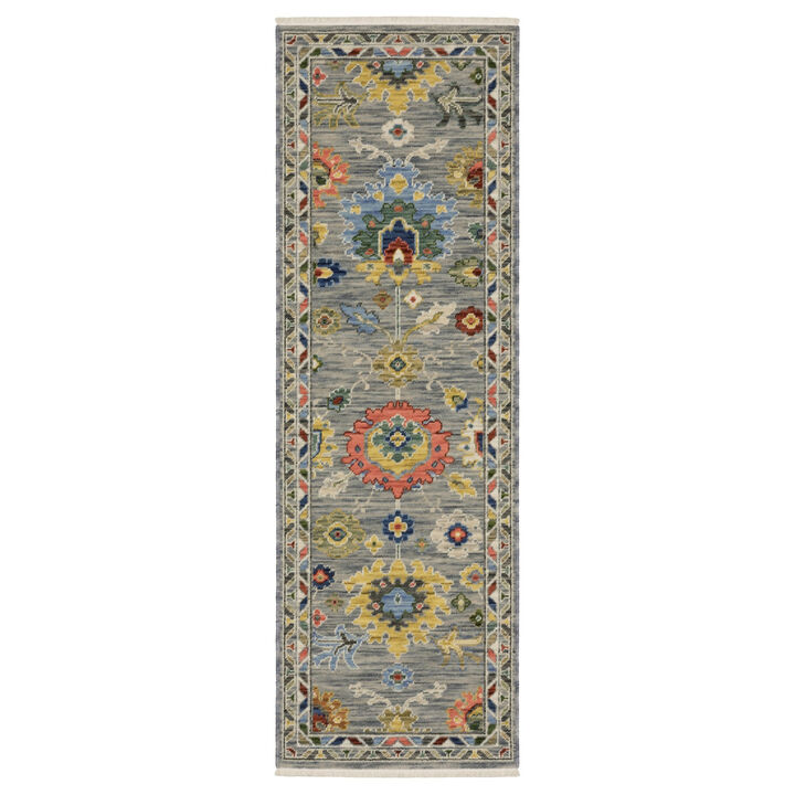 HomeRoots Oriental Area Rug With Fringe