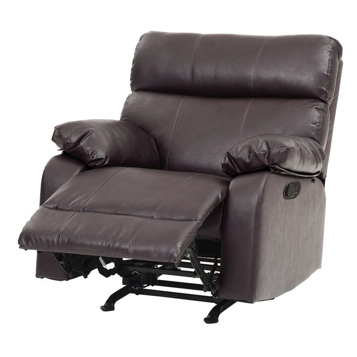 Glory Furniture Manny Rocker Recliner in Dark Brown Color