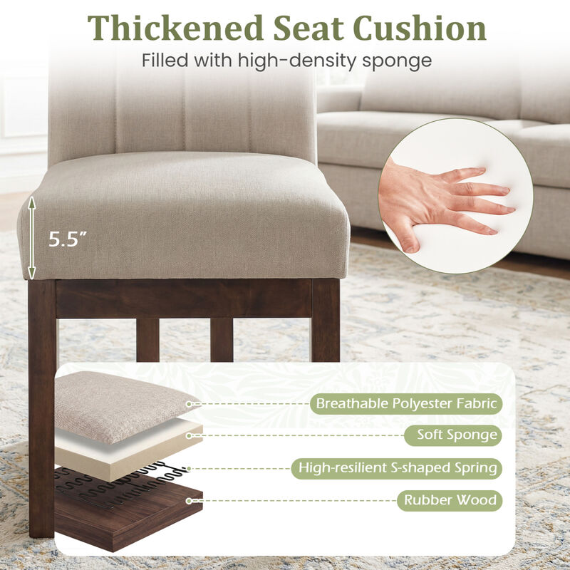 Set of 4 Farmhouse Upholstered Dining Chairs with Thick Cushioned Seats image number 5