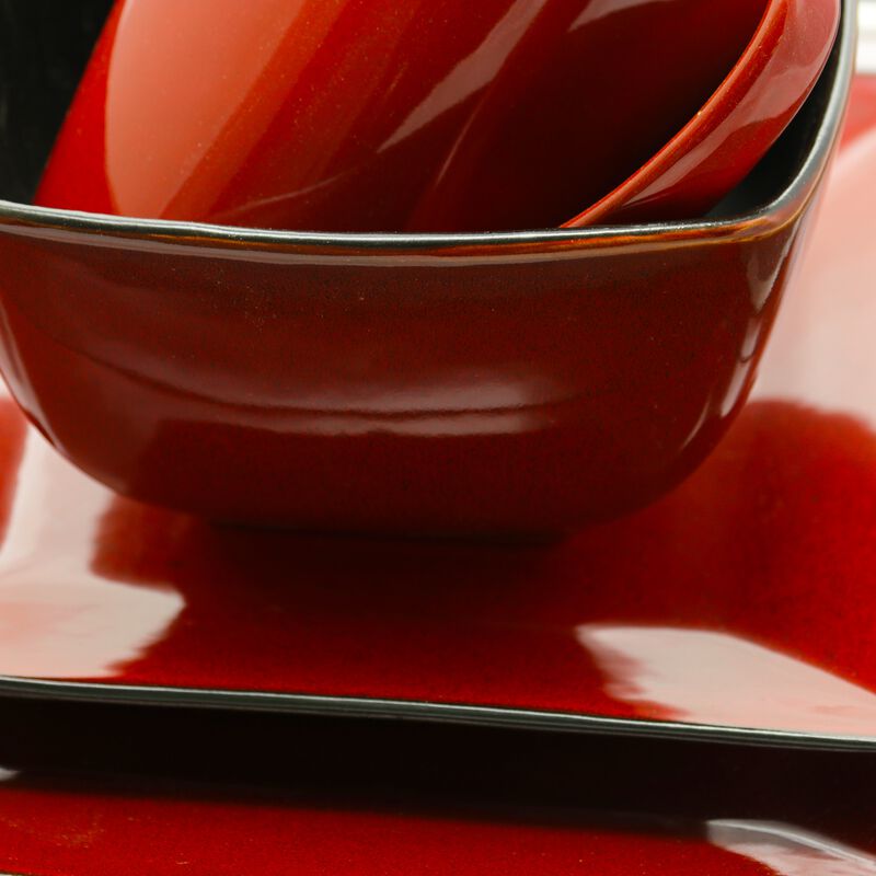 Elama Harland Loft 16 Piece Modern Premium Stoneware set with Complete Setting for 4