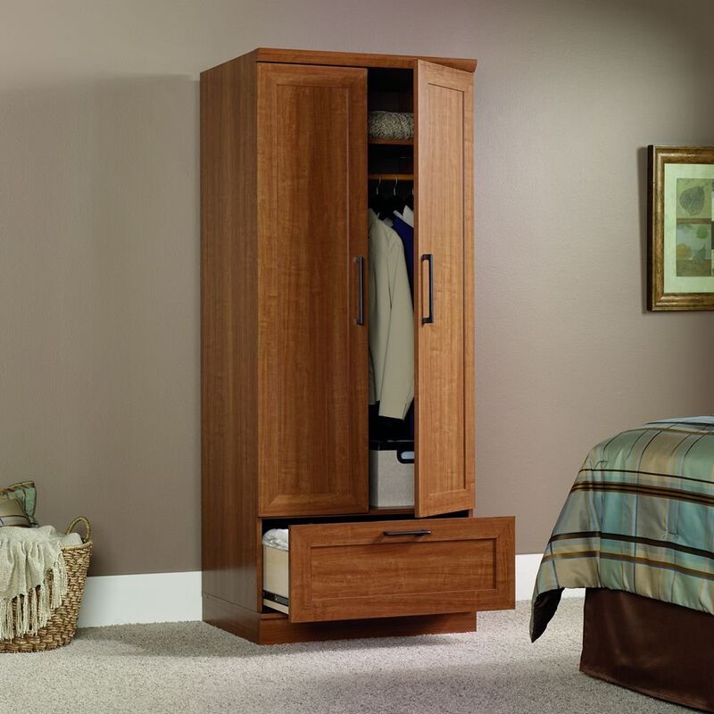 Sienna Tall Wardrobe Organizer with Hanging Rod and Storage Shelves