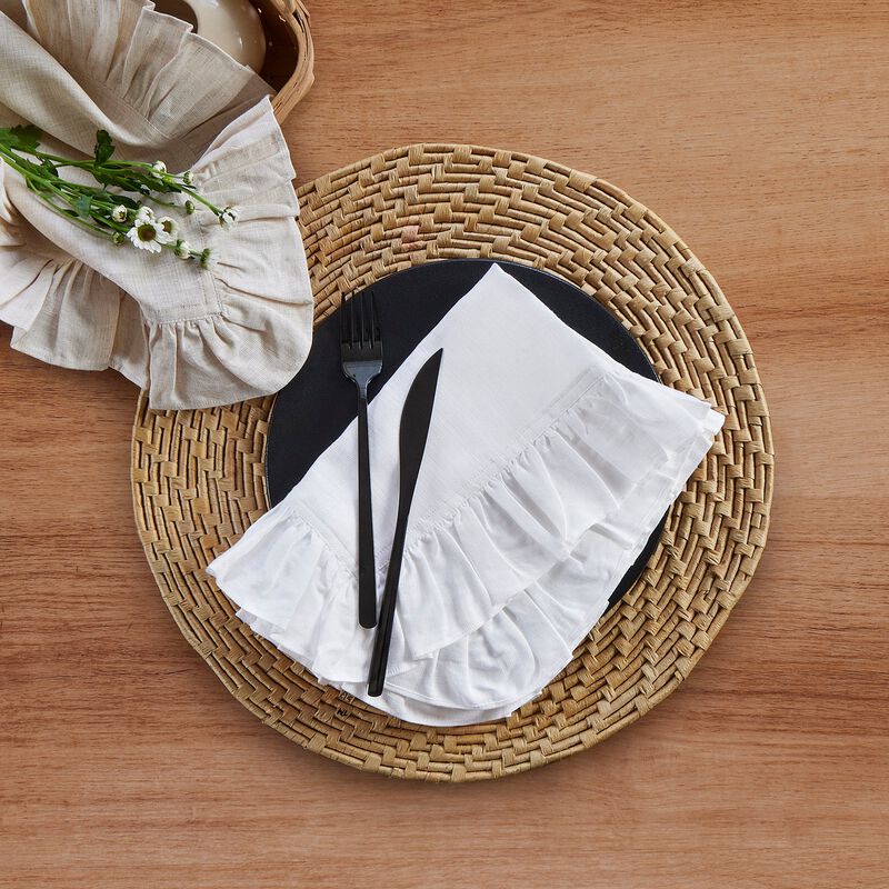 Linen Dinner Napkins - Gabrielle Ruffle