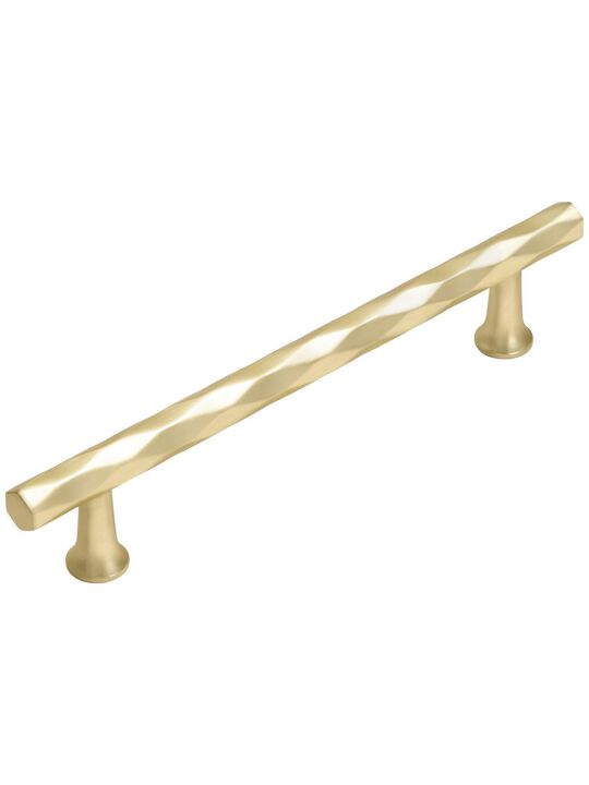 JIASENBAO Brushed Gold Cabinet Pulls 7.56"" Hole Center 5 Pack Hammered Brass Cabinet Handles Decorative Kitchen Drawer Dresser