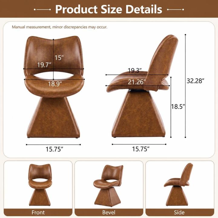 GOODSILO Swivel High-Back Upholstered Dining Chair with Sturdy Hardwood Frame, Comfortable Cushioned Seating for Multi-Use Spaces
