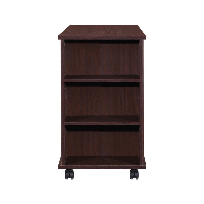 3-Drawer 39in. W Rolling Lateral File Cabinet with Locker and Open Storage Shelves for Home Office and Kids Room