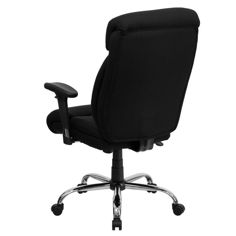HERCULES Series Big & Tall 400 lb. Rated Black LeatherSoft Executive Ergonomic Office Chair with Full Headrest & Arms image number 1