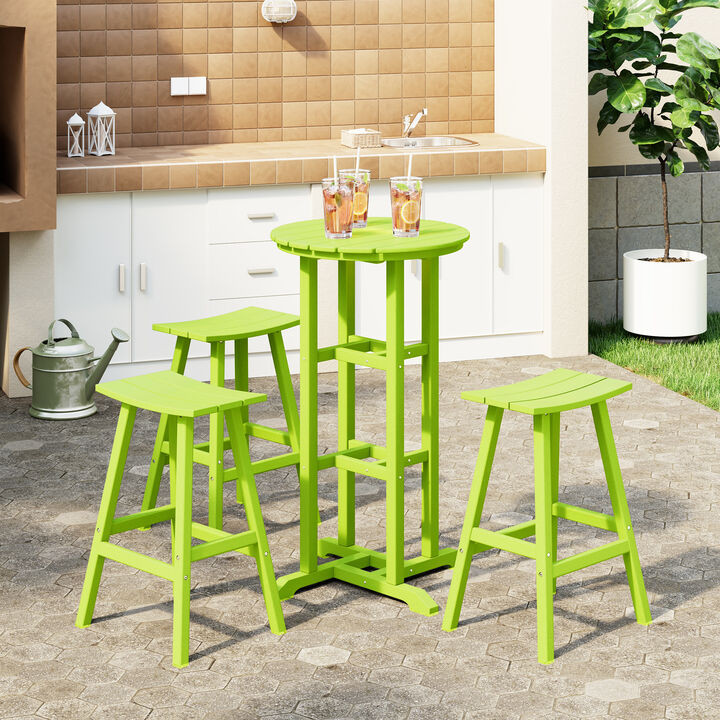 WestinTrends Outdoor Patio Bar Height Table and Bar Stool 3-Piece Dining Set
