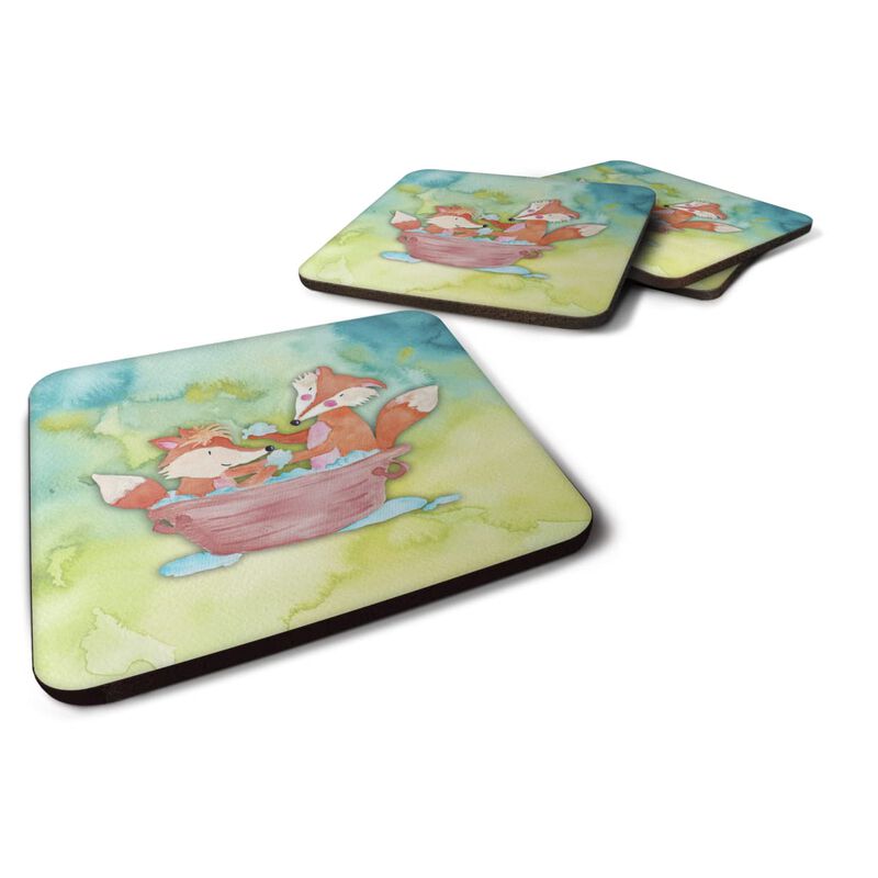 Caroline's Treasures Foxes Bathing Watercolor Decorative coasters, 3.5, Multicolor