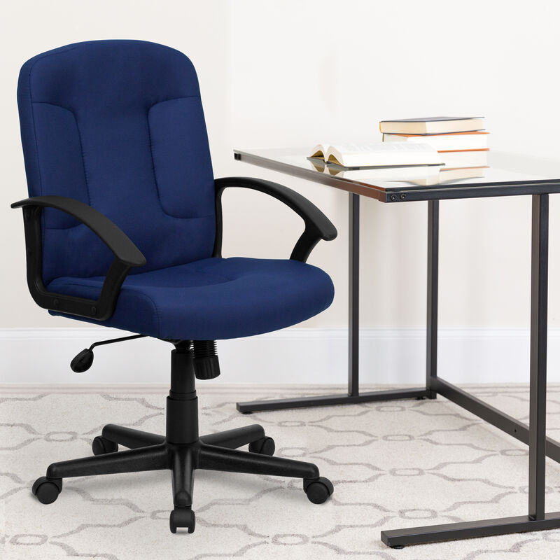 Garver Mid-Back Fabric Executive Swivel Office Chair with Nylon Arms image number 1