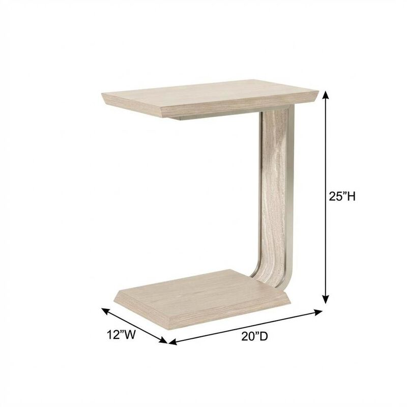 Michael Amini Lotus Bay C-Shaped Accent Table - Sand image number 8