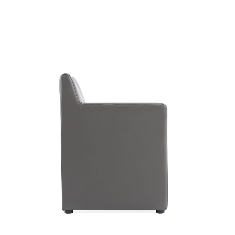 Anna Square Dining Arm Chair in Gray