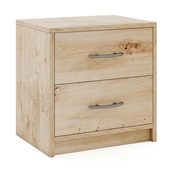Hivvago 2 Drawer Nightstand with Storage for Living Room