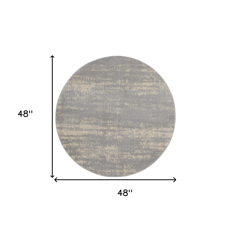 HomeRoots Round Abstract Indoor Outdoor Area Rug image number 2