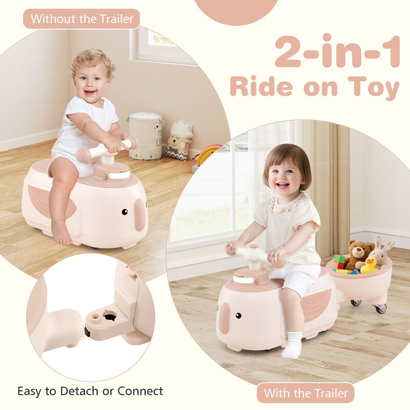 Electric Toddler Ride On Vehicle with Trailer LED Lights and Music image number 6