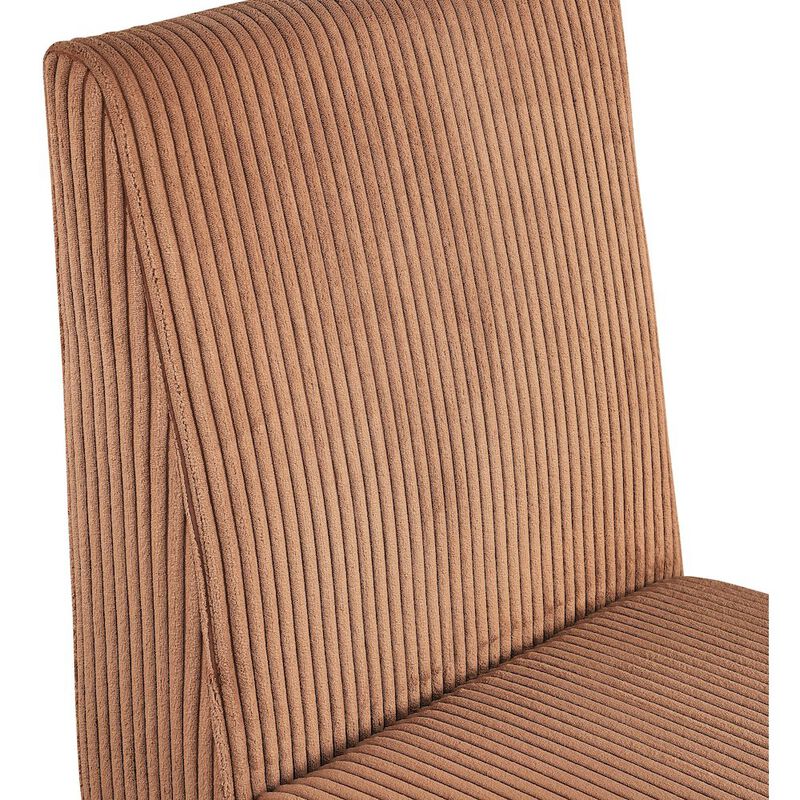 Meridian Furniture Benson Saddle Microsuede Corduroy Fabric Dining Chair, Set of 2