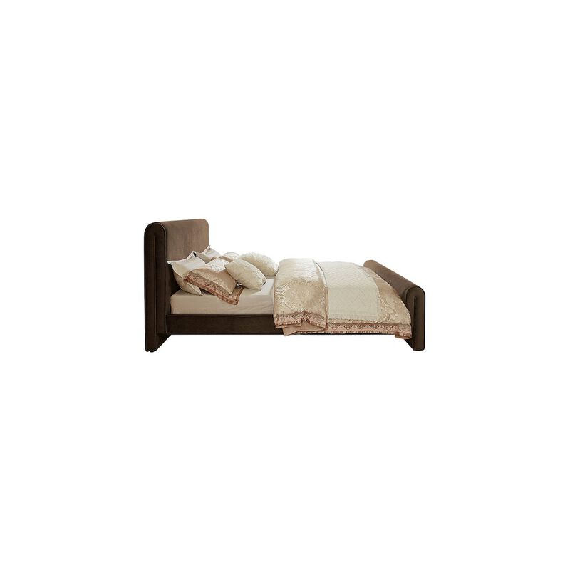Meridian Furniture Sloan Brown Velvet Queen Bed