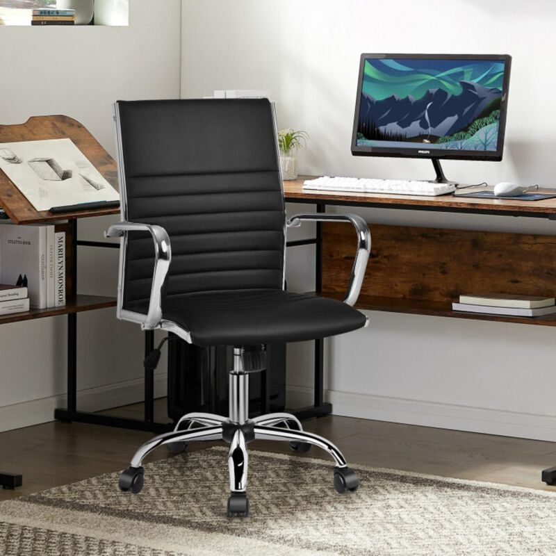 Hivvago High Back Ribbed Office Chair with Armrests