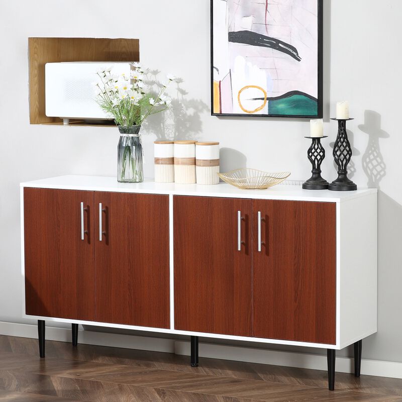 Brown Kitchen Organizer: Modern Sideboard Buffet with Large Countertop