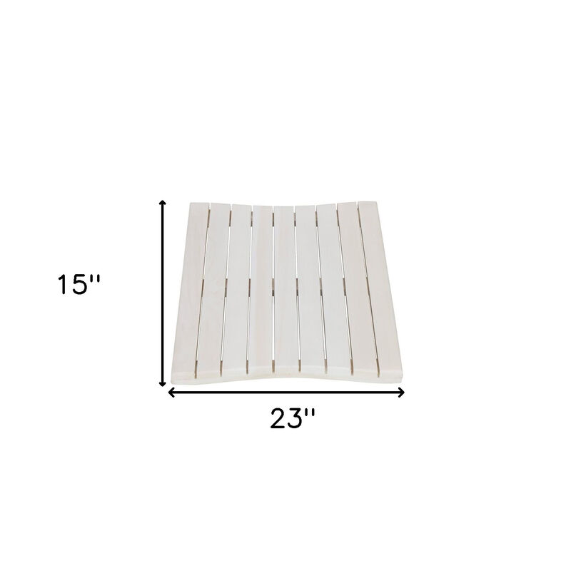 HomeRoots 23" White Teak Slat Non Slip Bath Mat image number 6