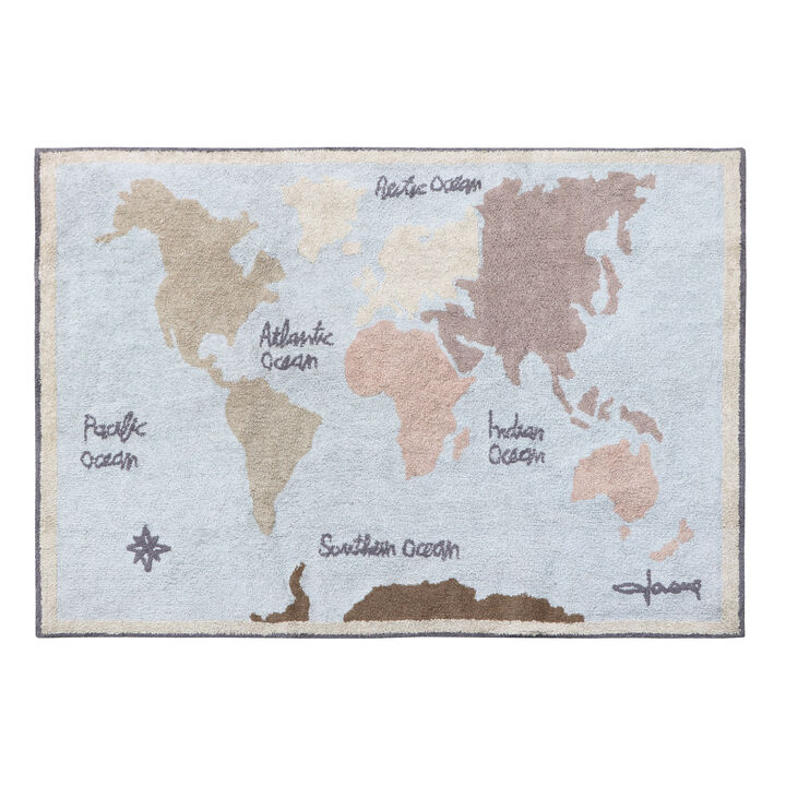 Washable rug Vintage Map