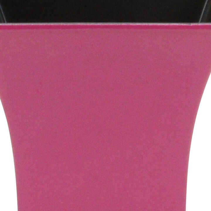 HomeRoots 5" Hot Pink Recycled Plastic Indoor Outdoor Square Pot Planter