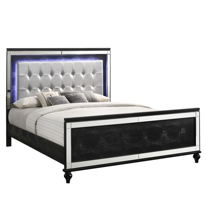 New Classic Furniture Furniture Contemporary Solid Wood 5/0 Queen Bed in Black
