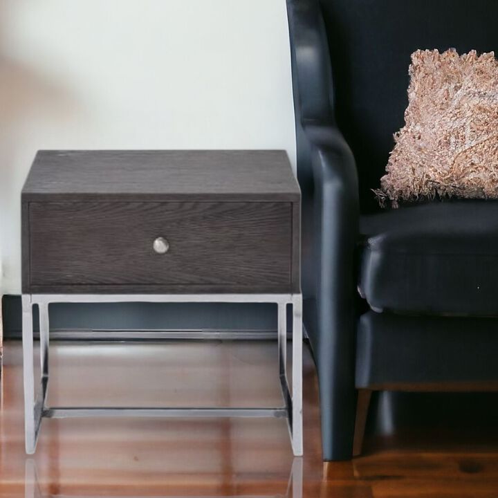 Wood Rectangular End Table with Storage Drawer for Living Room or Bedroom