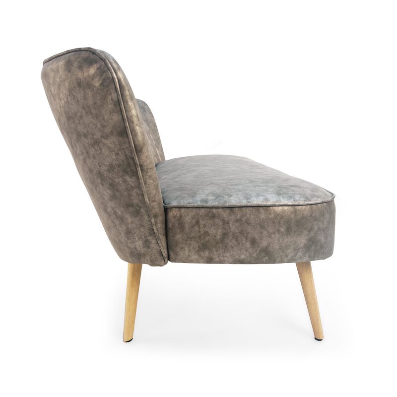 Distressed Grey PU Bench image number 2