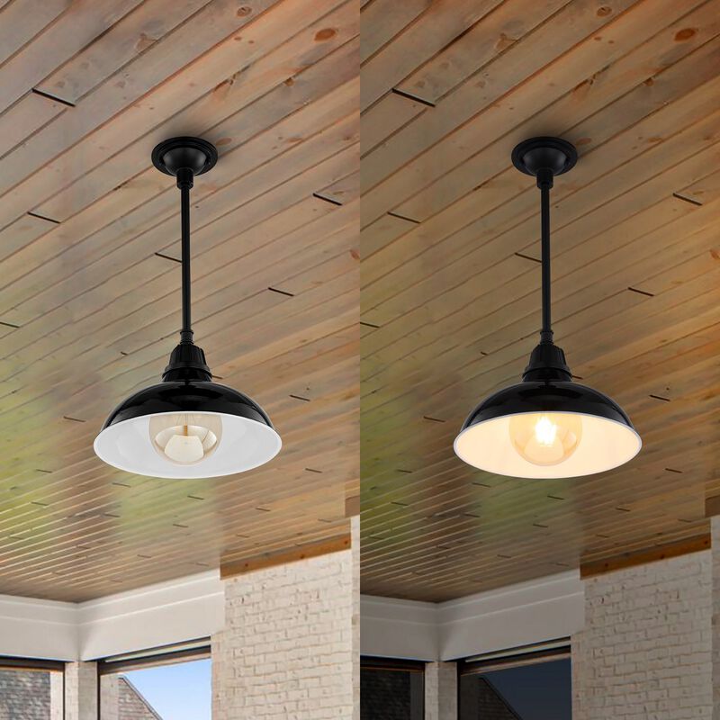 Jasper Farmhouse Industrial Indoor/Outdoor Iron LED Pendant