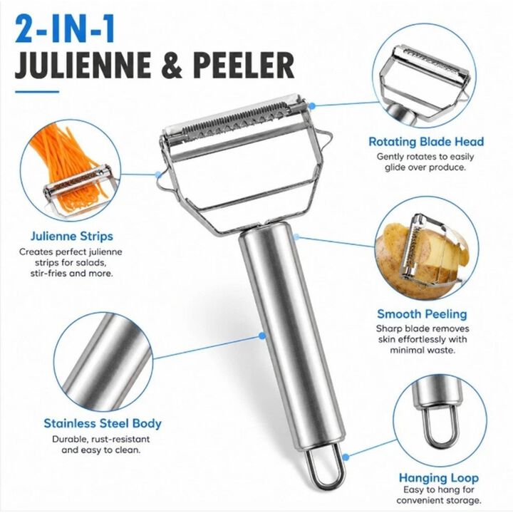 Stainless Steel Dual Blade Vegetable Peeler