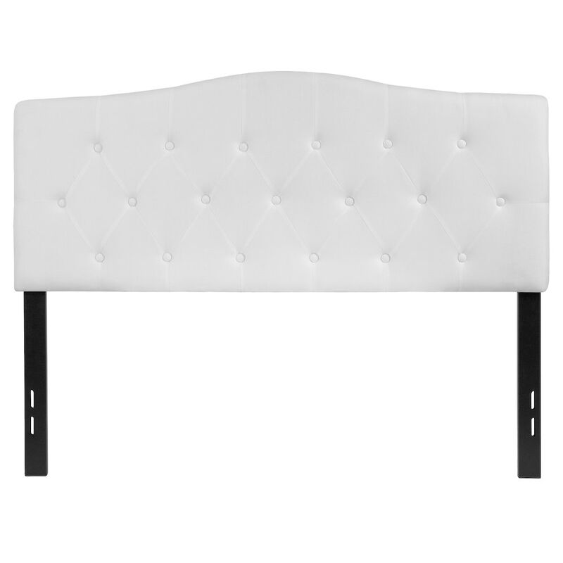 Flash Furniture Tufted Upholstered Full Size Headboard in White Fabric image number 5