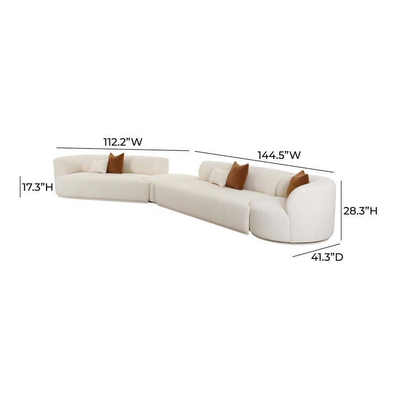 Fickle Cream Boucle 4-Piece Modular LAF Sectional image number 5