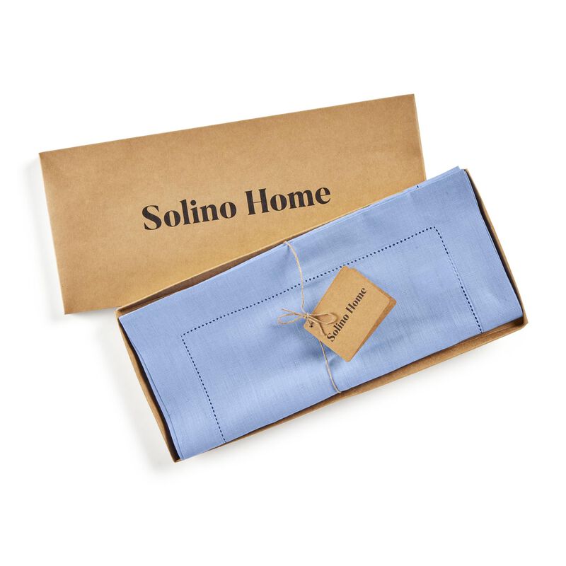 Solino Home 100% Pure Linen Table Runner - Classic Hemstitch