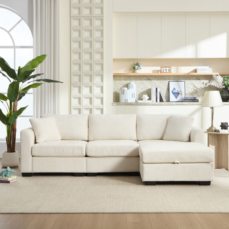 Bomzik Modern Storage Sectional Sofa with Dual USB image number 1