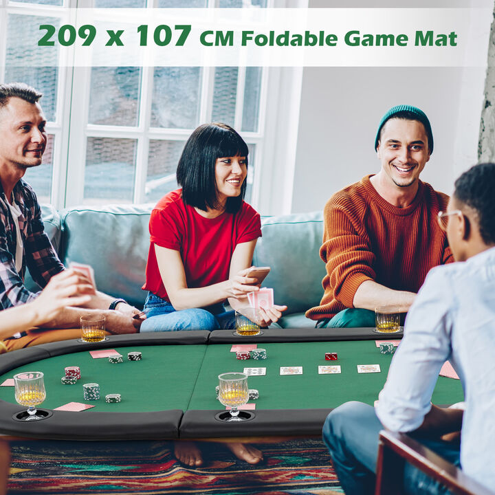 10 Player Portable Poker Table Top with Foldable Design and Padded Surface