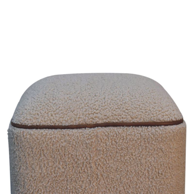 Serenity  Solid Wood Footstool Boulce Fabic  with Ball Feet
