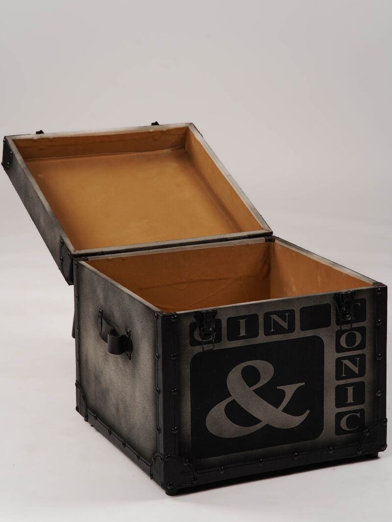 Handmade Eco-Friendly Solid Wood & Leather Black Square Sitting Box 18"x18"x18" From BBH Homes