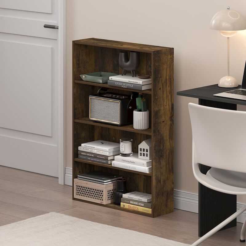 Basic 4-Tier Open Shelf Bookcase, Bookshelf, Storage Organizer, 6 x 24 x 35