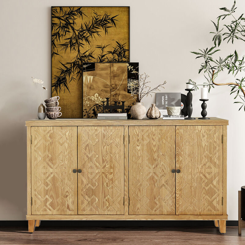 Fabkik Rustic Wooden Sideboard image number 3