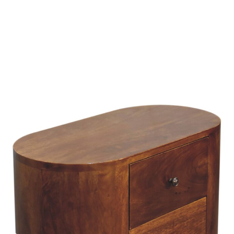 Mini Chestnut  3 Drawer Solid Wood Cabinet