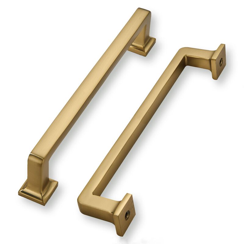 khtumeware 2 Pack Champagne Bronze Cabinet Pulls, 6-5/16 Inch(160mm) Hole Centers Antique Solid Satin Brass Cabinet Handles Kitc