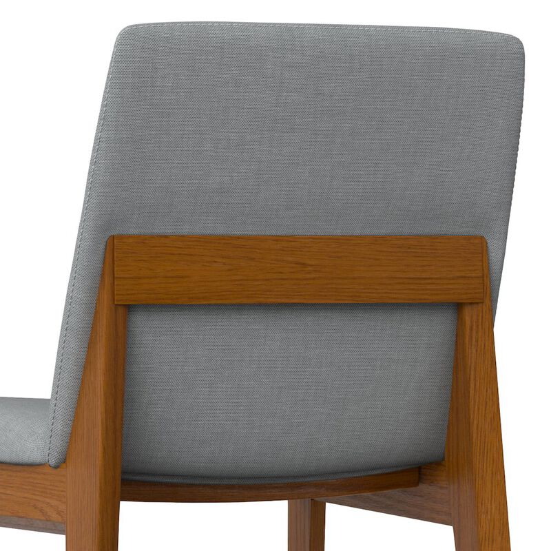 Simpli Home Selena Dining Chair (Set of 2) in Light Grey Linen Look Fabric