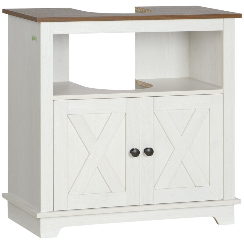 Bathroom Sink Cabinet, Pedestal Sink Storage Cabinet with Doors, White image number 0