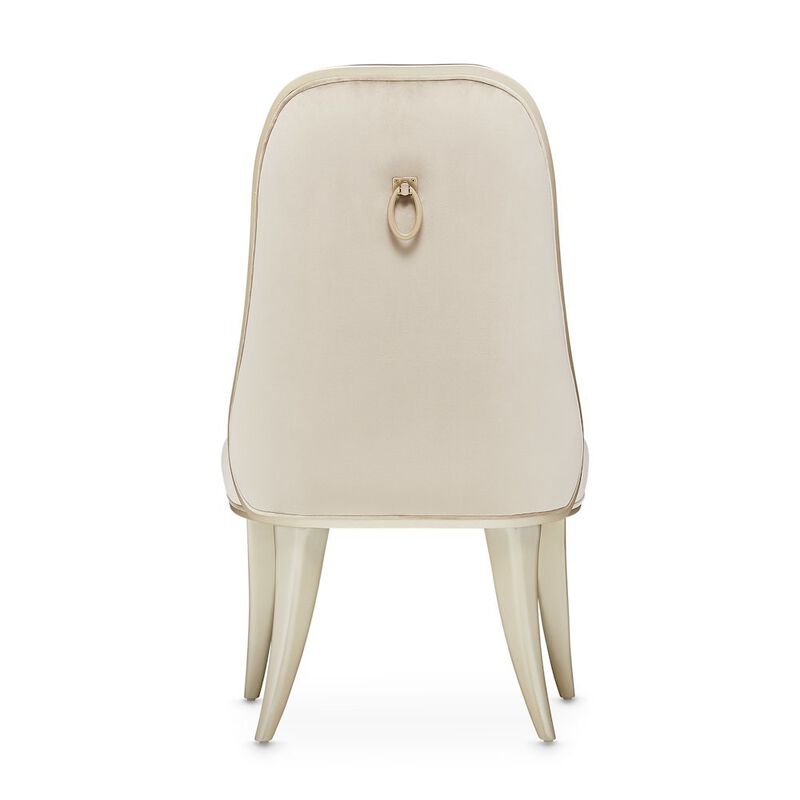 Velvet Chairs Set of 2, Beige Chairs for Dining Table with Tall Back image number 7