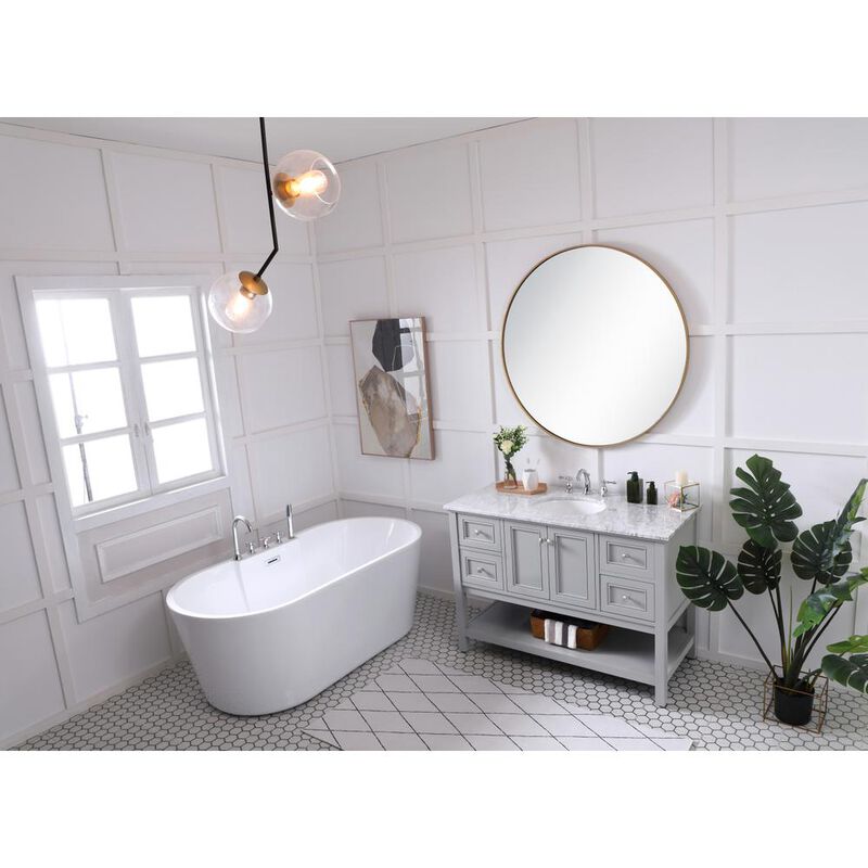 Elegant Kitchen and Bath 48 inch Single bathroom vanity in natural wood