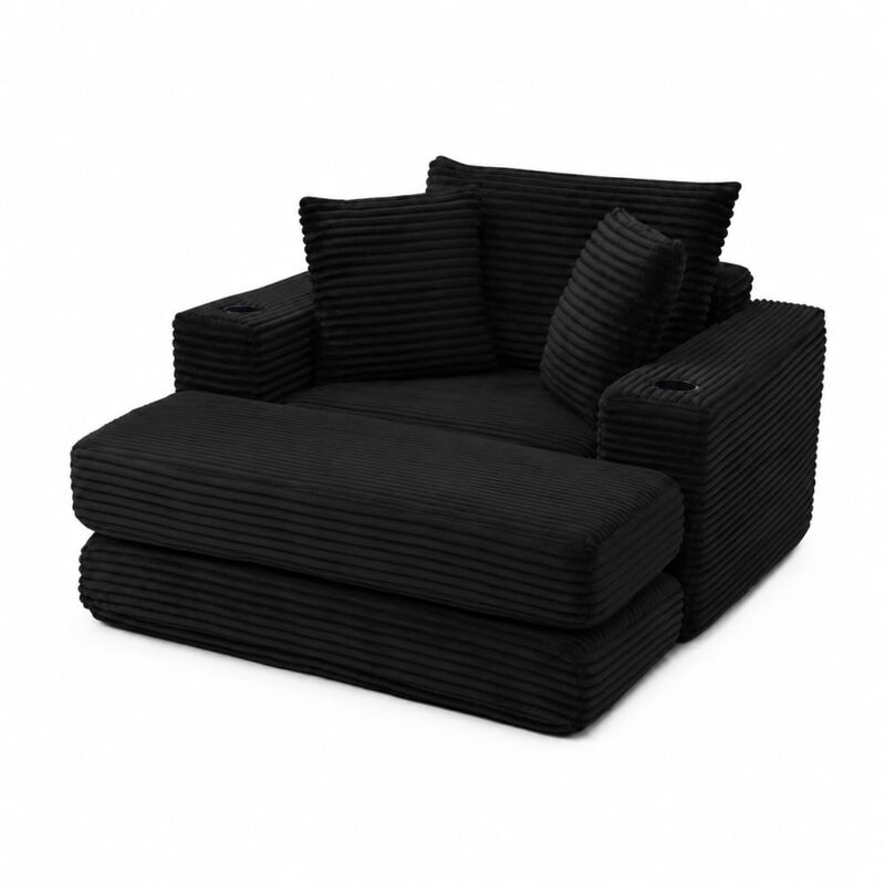 Oversized Cloud-Like Boneless Chaise Lounge Chair 3-in-1 Convertible Modular Sleeper Sofa image number 0