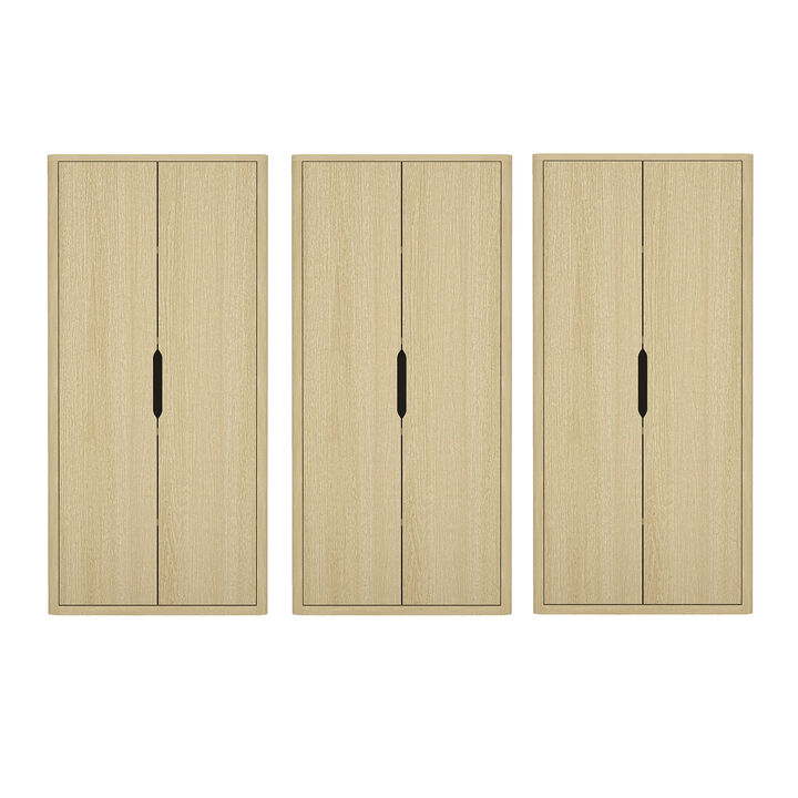 Rivington Neutral Bookcase Cabinet (Set of 3)