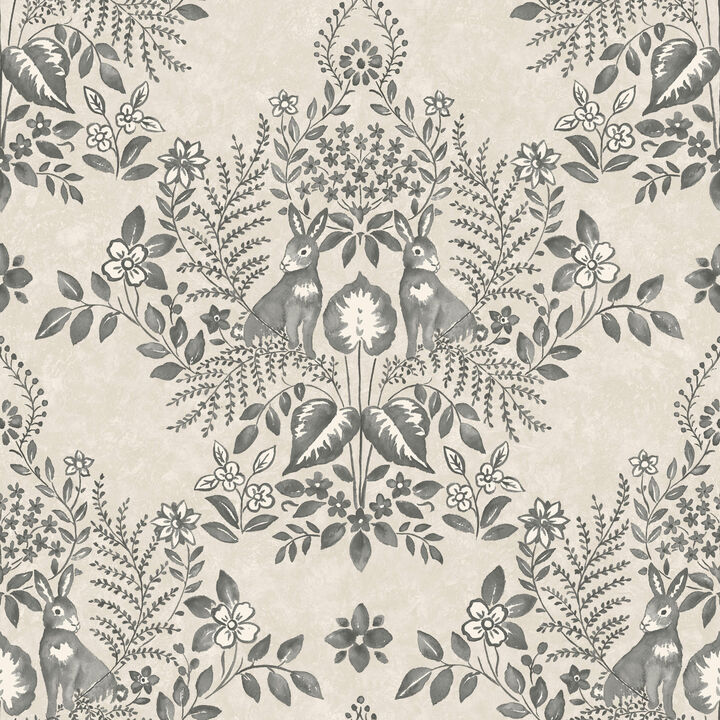 Cottontail Toile Linen & Charcoal Peel & Stick Wallpaper