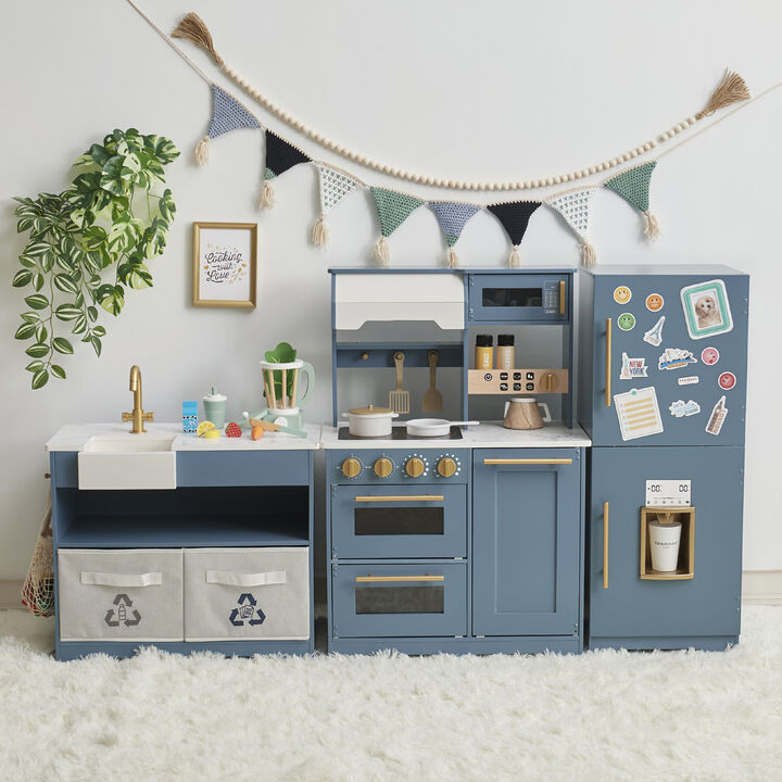 Little Chef Atlanta Modular Play Kitchen, Blue/Gold