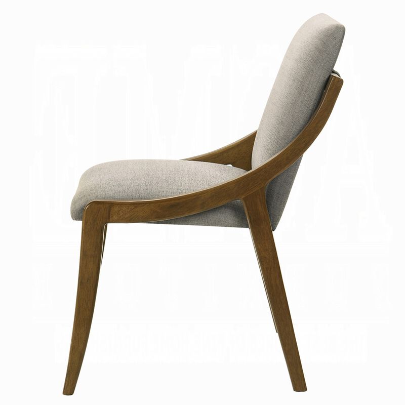 Kea Dining Side Chair Set of 2, Gray Chenille, Vintage Oak Brown Frame image number 6